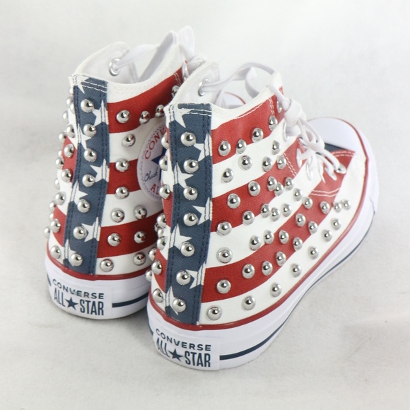 CONVERSE CT All Star Studded High-Tops 'Americana' Sz 7.5 US Wmn 5.5 Men - Picture 6 of 8